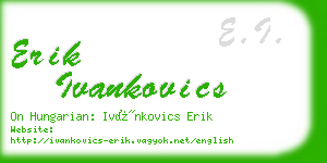 erik ivankovics business card